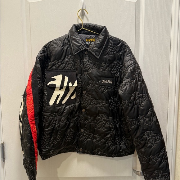 Hyde Park Moto Racer Coach Jacket in Black Bomber Jacket Size M NWT - Picture 7 of 10